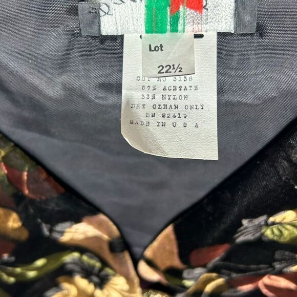 80’s 90’s Vintage David Rose Velvet Floral Blazer & Skirt Set Approx. Size 18 20 - Picture 4 of 14